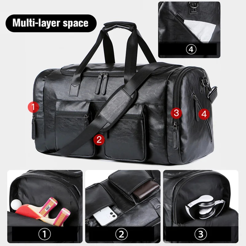 Henri Duval™ Genuine Leather Duffle Bag