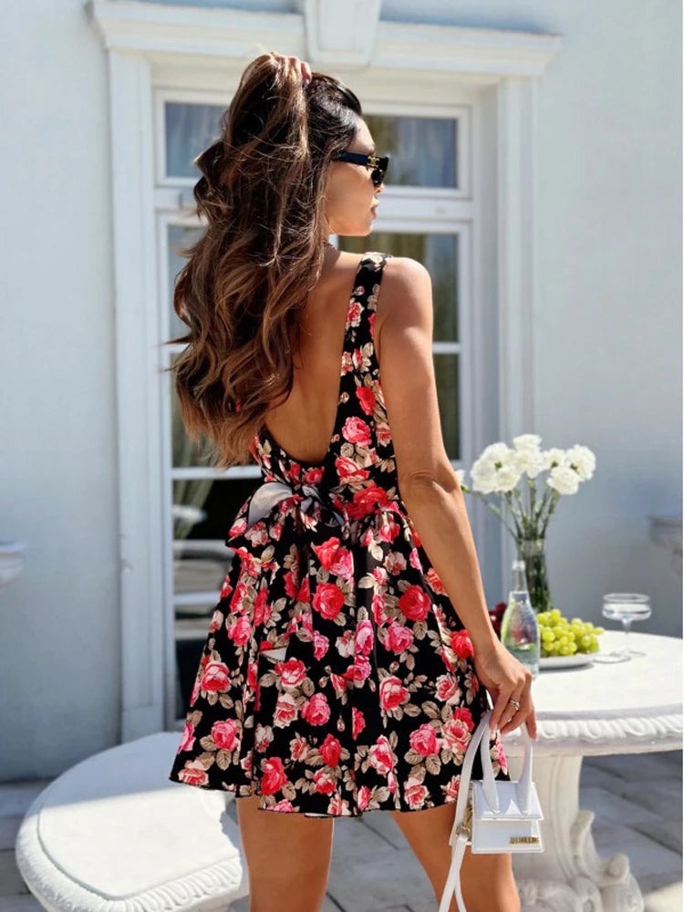 Seraphina Lace-Up Backless Dress